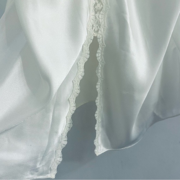 Vintage 1980’s Val Mode Lingerie Ivory White Lace Slip with Rose, Women Size XL - Picture 5 of 15